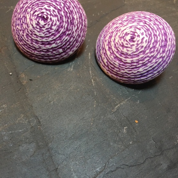 Vintage 80’s woven look large post earrings - Picture 2 of 6